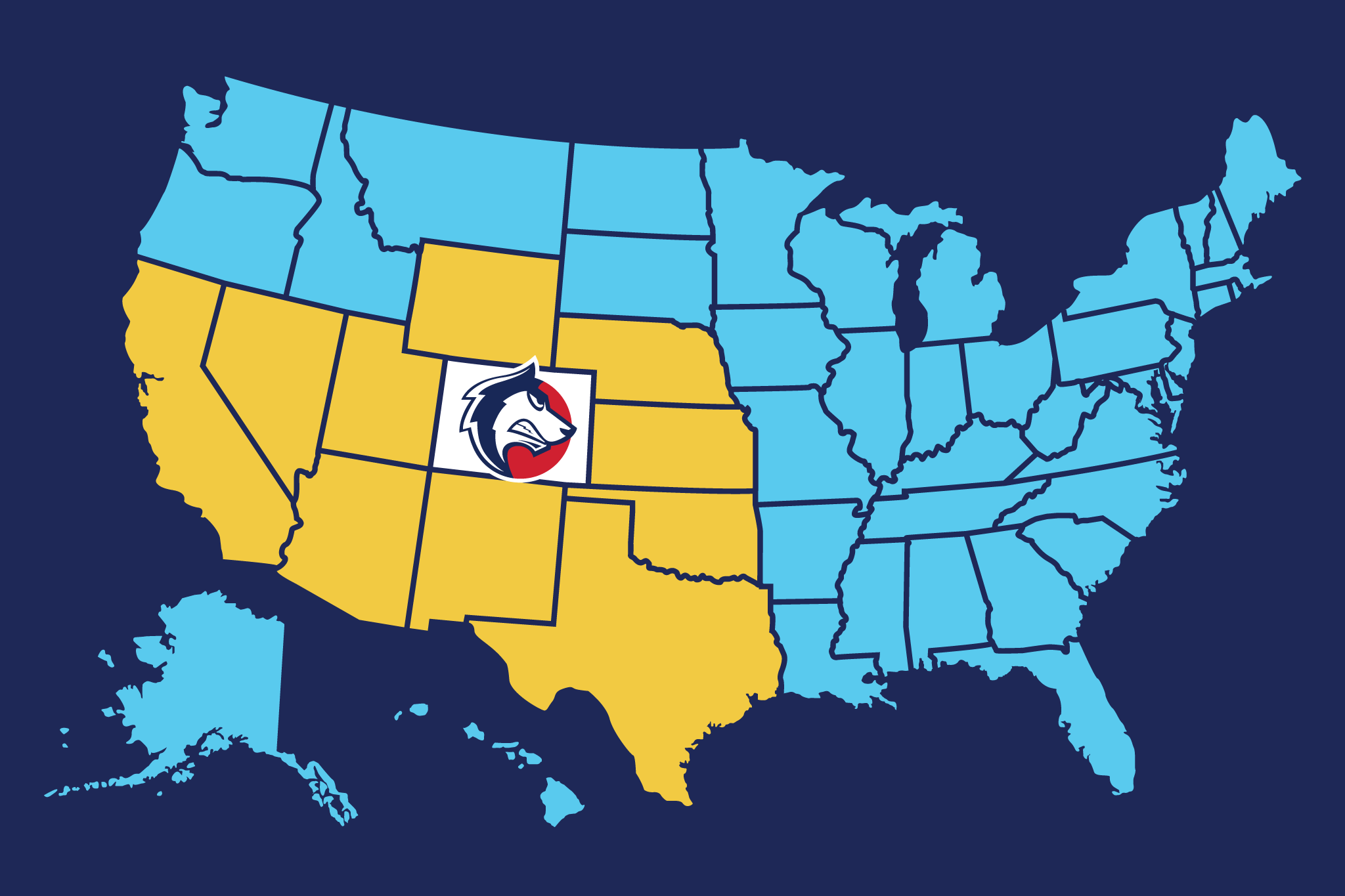 Map image showing location of eligible RISE states.