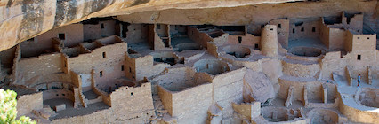 Aerial view of the Mesa Verde cliff dwellings 