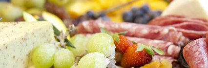 assortment of fruit and cheese