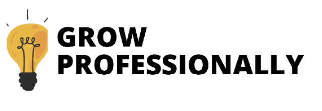 "Grow Professionally" words written next to an illustrated light bulb.