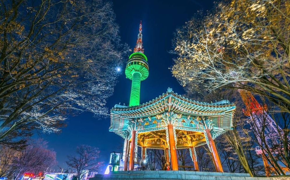 Neon Lights and Tower in Seoul