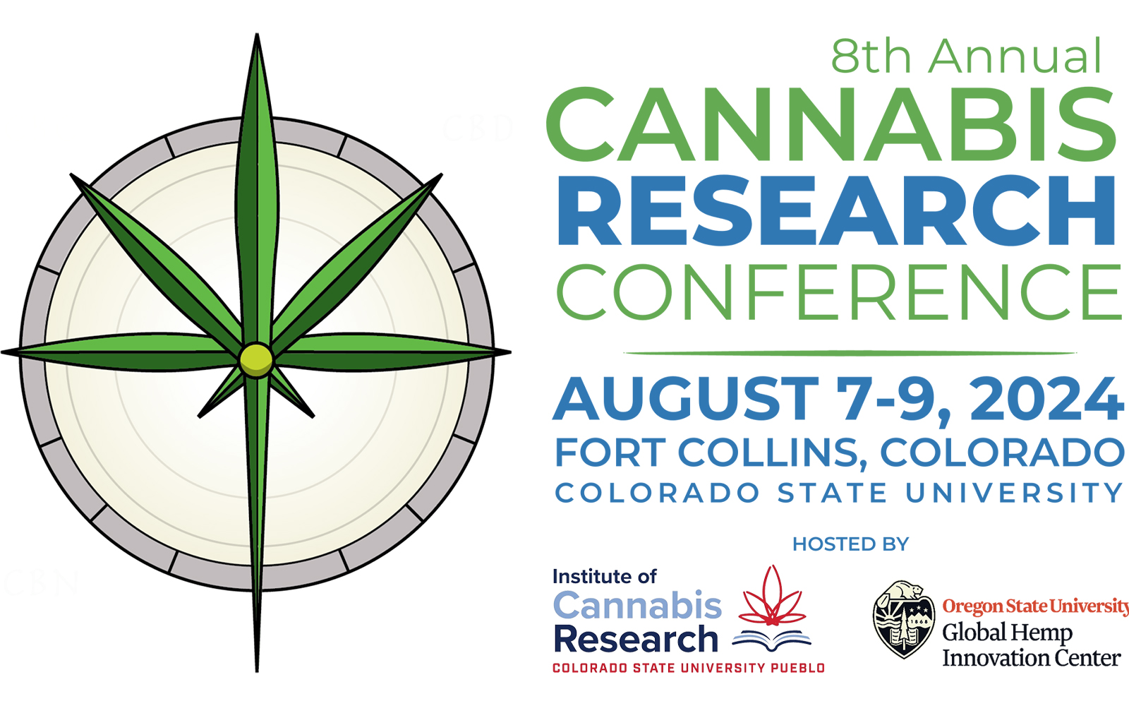  The 8th annual Cannabis Research Conference (CRC) has been announced and is set to take place from August 7-9, 2024 logo of icr