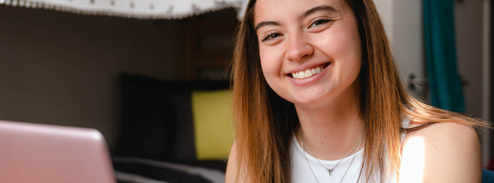 two students smiling