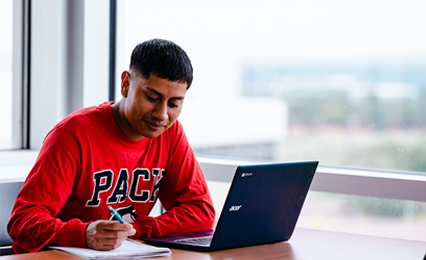 student on laptop