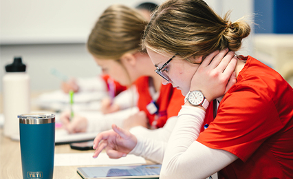 Student on computer
